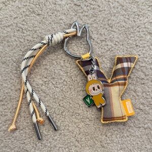 Labubu Plaid Key Holder with Character Charm